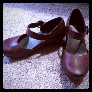 Dansko burgundy mary jane clogs